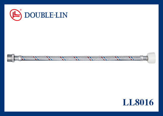 Tubo flessibile in acciaio inox intrecciato colorato con dado in ottone plastico