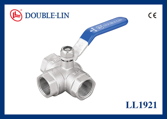 1.5 T Valvola a sfera trilaterale in ottone con filo ISO228 equivalente a DIN 259 e BS2779