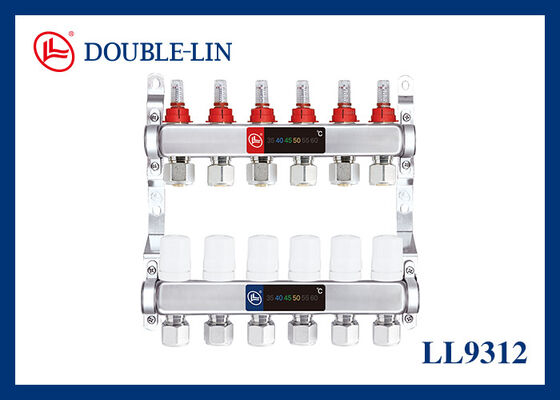 Collettore in ottone filettato ISO228 10 Bar con adattatori 16-2.0 e 20-2.0 e materiale ottone HPB 57-3