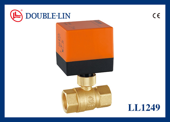Valvola a sfera in ottone a 2 vie con attuatore elettrico 232 psi Pressione di esercizio Filettatura DIN259