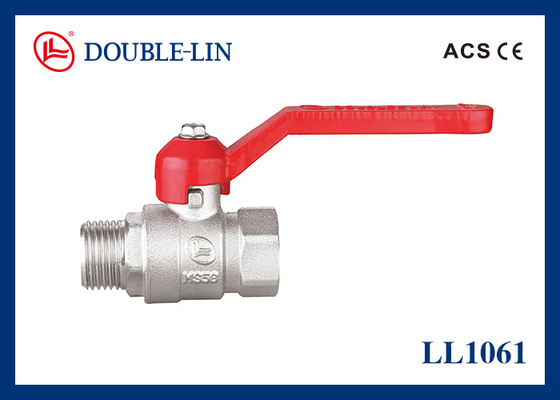 Flusso completo maschio / femmina 1 12 pollici di ottone valvola a sfera manico di alluminio