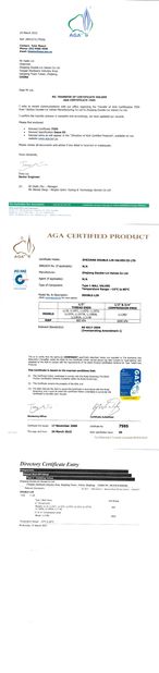 Porcellana ZHEJIANG DOUBLE-LIN VALVES CO.,LTD. Certificazioni