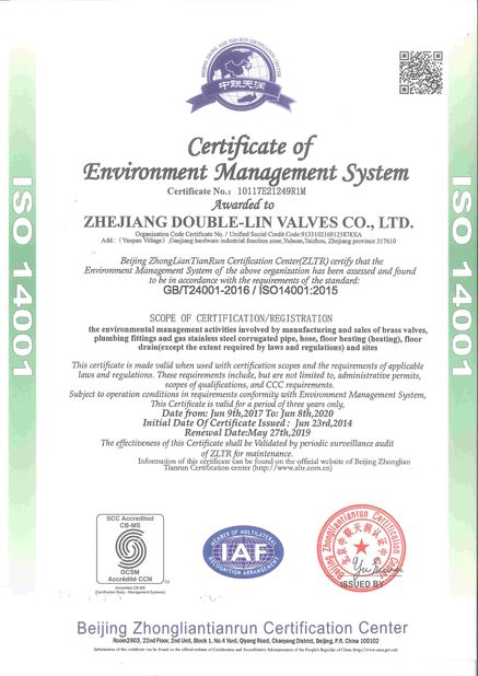 Porcellana ZHEJIANG DOUBLE-LIN VALVES CO.,LTD. Certificazioni